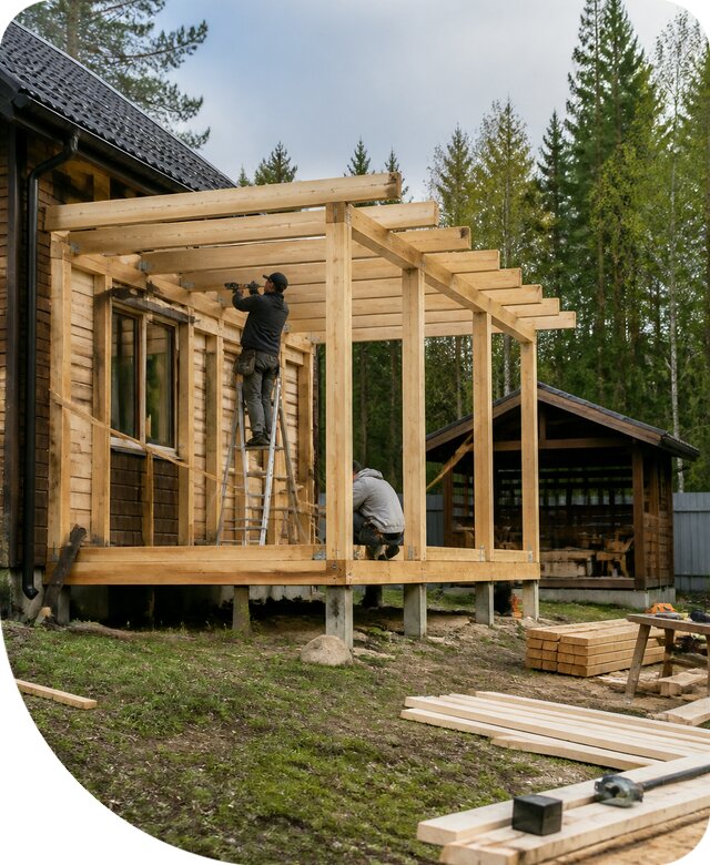 Строительство пристроек и построек на участке в Солнечногорске